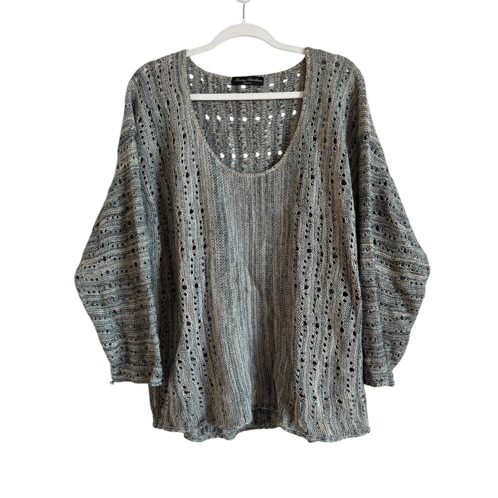 Marisa Christina Women's Crochet Sweater Size L/XL Open‎ Knit Boho Cottage Core